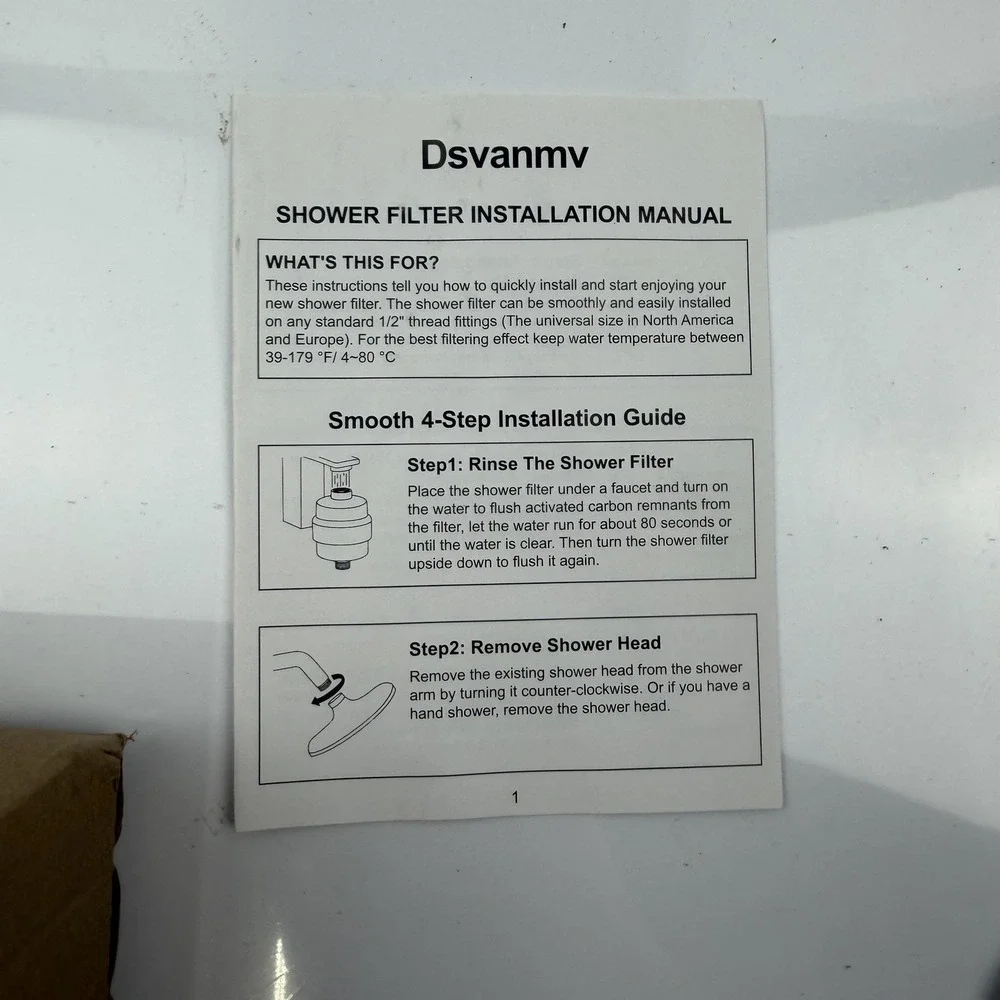 Dsvanmv Filter Shower Head Combination Matte‎ Black Wall Mounted Shower Filter